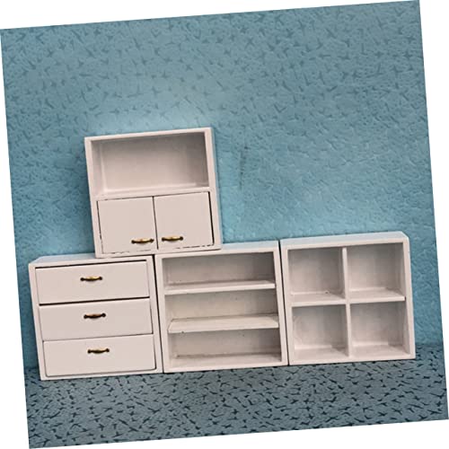 VANZACK Miniatur Puppenhaus Möbel Set Teiliges Miniatur Weißes Kombi Schränkchen Vielseitig für DIY Modellbau Kinderzimmer Dekoration und Puppenhaus Zubehör von VANZACK