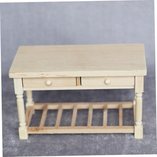 VANZACK Miniatur Puppenhaus Möbel aus Holz Retro Schreibtisch Modell mit Dekorativer Miniatur Tisch für Puppenhaus Zubehör von VANZACK