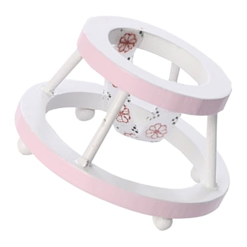 VANZACK Miniatur Puppenhaus Zubehör Lauflernhilfe Realistische Form Kompakte Robuste Oberfläche Kreatives DIY Möbel für Miniaturhäuser Rosa von VANZACK