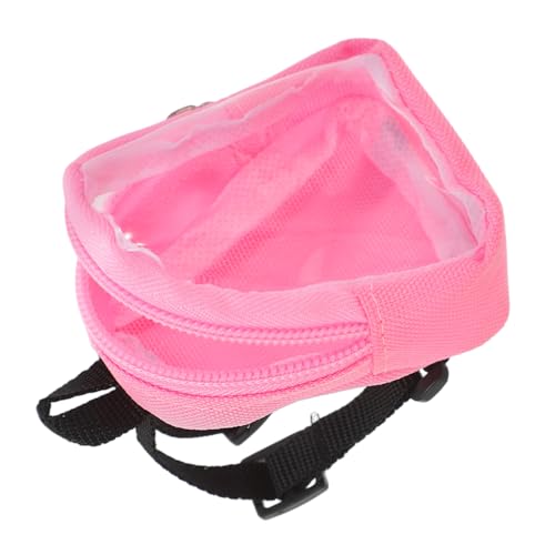 VANZACK Miniatur Puppenrucksack mit Verstellbaren Schultergurten Transparenter Fenster Schultasche Niedlicher Mini Rucksack für Puppen Geeignet für Kindergarten und Vorschule Rosa von VANZACK