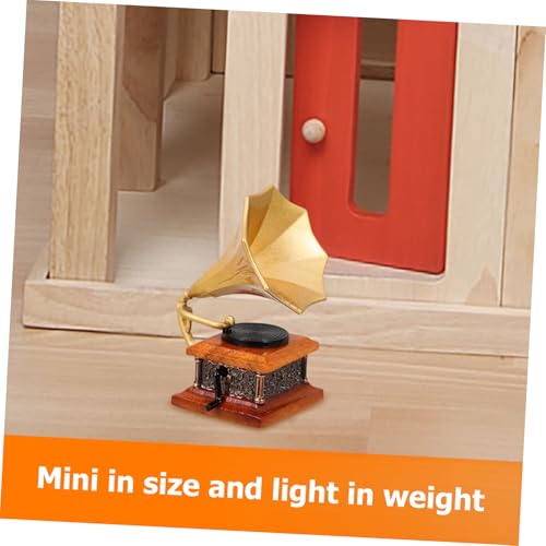 VANZACK Miniatur Retro Grammophon Modell Mini House Ornament mit Vintage Design Dekoratives Dollhouse Zubehör für Puppenhaus und Miniatur Landschaft Vielseitiges Fotorequisit und von VANZACK
