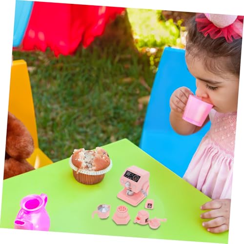 VANZACK Miniatur Spiel Kaffeemaschine für Realistische Robuste Küchen Spielzeuggeräte Tragbar Detailgetreu Fördert Kreativität und Motorische Fähigkeiten für Rollenspiele und Puppenhaus von VANZACK