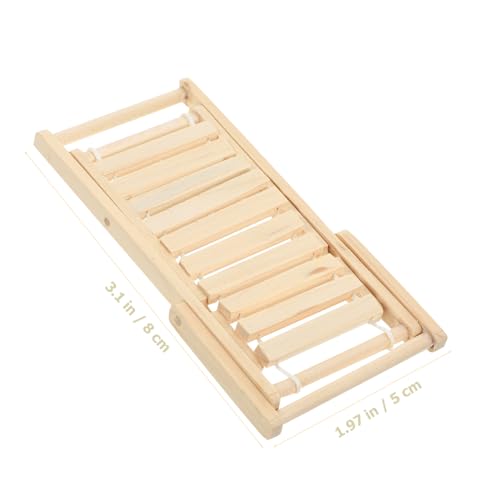 VANZACK Miniatur Strandliegestuhl Modell Sichere Stabile Materialien Handliches Puppenhaus Zubehör Dekorativer Mini Deck Chair für DIY Stranddekoration Zuhause Teilig von VANZACK