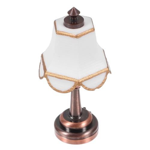 VANZACK Miniatur Tischlampe für Puppenhaus LED Schreibtischlampe im Europäischen Stil Kompakte für DIY Puppenhaus Zubehör Batteriebetrieben Dekorativ und Praktisch von VANZACK
