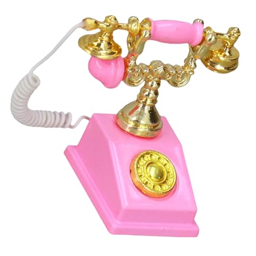 VANZACK Miniatur Vintage Telefon Miniatur Telefonmodell Puppenhaus Dekoration Mini Retro Telefon Mini Haus Zubehör für Kinderzimmer und Schreibtisch von VANZACK