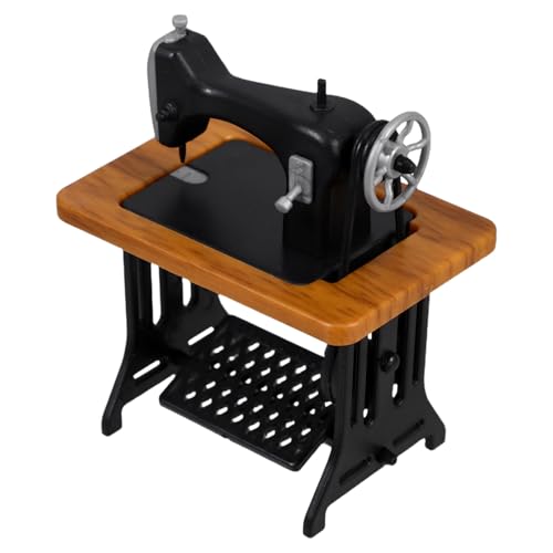 VANZACK Miniaturnähmaschine Mini-hausschmuck Miniatur-puppenhauszubehör Miniaturen Zum Basteln Miniatur-puppenstubenmöbel Mini-nähmaschinen Miniaturpuppenhaus -kit Miniatur-Dinge Black Abs von VANZACK