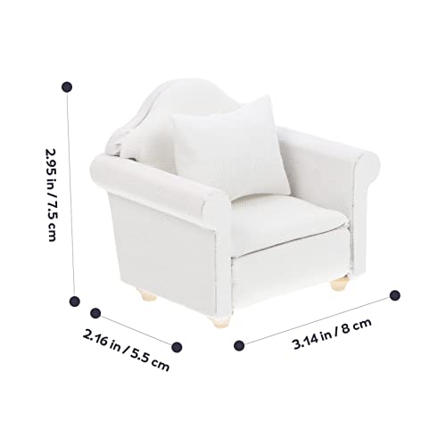 VANZACK Miniatursofa Weiß Europäischer Stil mit Kissen Holzstoff Puppenhausmöbel für Wohnzimmer Szene Einzelsessel Dekoration Spielzimmer Accessoire VANZACK Miniatursofa Weiß Europäischer Stil mit Kissen Holzstoff Puppenhausmöbel für Wohnzimmer Szene Einzelsessel Dekoration Spielzimmer Accessoire von VANZACK