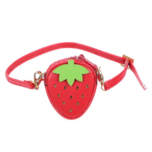 VANZACK Modebewusste Mini Erdbeer Tasche für Puppen Fruchtförmige Praktische Umhängetasche Geeignet für Puppen Stilvolles Accessoire für Puppenoutfits von VANZACK