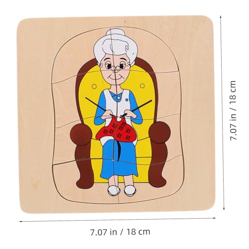 VANZACK Montessori Holzpuzzle Mehrschichtig Gehirn Puzzle Lernspielzeug Montessori Menschlicher Körper Lebenszyklus Modell Kleinkinder Pädagogisch Langlebig Cartoon von VANZACK