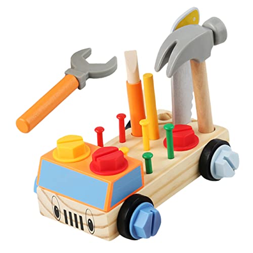 VANZACK Montessori Schraubendreherbrett für Werkzeugauto mit Pädagogisches Holzspielzeug für Feinmotorik und Problemlösung Farbenfroh Ab Jahren von VANZACK