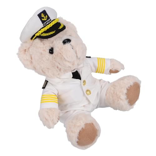 VANZACK Niedlicher Kuschelbär Kapitän Plüschtier Sanft Flauschig Kuscheltier für Teenager Party Deko Geschenk Kreatives Stofftier für Schlafzimmer und Feierlichkeiten von VANZACK