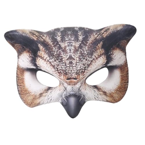 VANZACK Owl Mask Maske Für Halloween Kostüm Tier Masquerade Maske Braune Halbgesichtsmaske Dekoration Für Karneval Und Kostümparty Maskerade Masken Großen Mengen von VANZACK