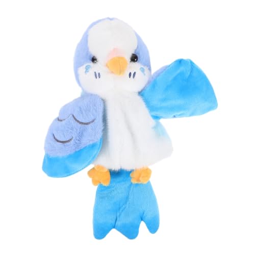 VANZACK Papageien Handpuppe aus Plüsch Weiches Handspielzeug für Fördert Sprachentwicklung und Motorische Fähigkeiten für Rollenspiele und Kreative Aktivitäten Blaue Farbe von VANZACK
