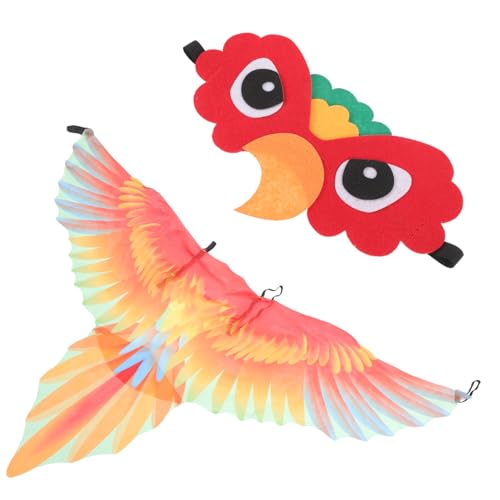 VANZACK Papageienflügel Kostüm mit Vogelmaske und Umhang Atmungsaktiv Farbenfroh für Halloween Mottopartys Geburtstagsfeiern und Bühnenauftritte VANZACK Papageienflügel Kostüm mit Vogelmaske und Umhang Atmungsaktiv Farbenfroh für Halloween Mottopartys Geburtstagsfeiern und Bühnenauftritte von VANZACK