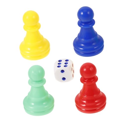 VANZACK Plastik Spielsteine mit Würfeln Einzigartige Designs Robuste Brettspiel Figuren für Familien und Freundespiele Vielfarbige Spielfiguren für Brettspiele von VANZACK