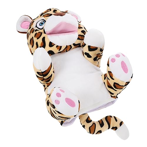VANZACK Plüsch Handpuppe Leopard Lustiges Stofftier Für Lebensechtes Handspielzeug Für Geschichtenerzählen Und Rollenspiele Und Knuddelig Kuscheltier Für Kleine von VANZACK