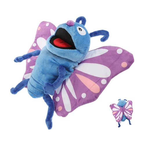 VANZACK Plüsch Schmetterling Handpuppe Kuscheltier Interaktives Rollenspiel Früherziehungsspielzeug für Motorik Geburtstagsgeschenk Leichtes Puppentheater von VANZACK