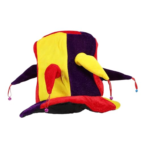 VANZACK Polygonaler Glocken Hoher Hut Lustiger Clownhut Cosplay Zirkushüte Für Frauen Klassischer Clownhut Clownhut Requisite Clown Kostümzubehör Perlenbesetzte Clownhüte Für von VANZACK