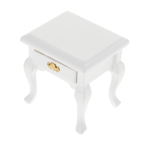 VANZACK Puppenhaus Möbel DIY Mini Möbelstück Für Dekoration Weißer Nachttisch Für Puppenmöbel Und Spielzeughäuser von VANZACK