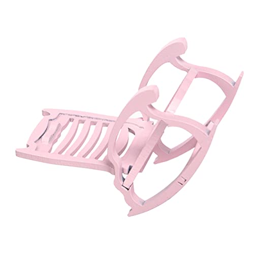 VANZACK Puppenhaus Möbel Dekoration Handgefertigter Holz Mini Schaukelstuhl Rosa für DIY Mikrolandschaften Garten Partydeko und VANZACK Puppenhaus Möbel Dekoration Handgefertigter Holz Mini Schaukelstuhl Rosa für DIY Mikrolandschaften Garten Partydeko und von VANZACK