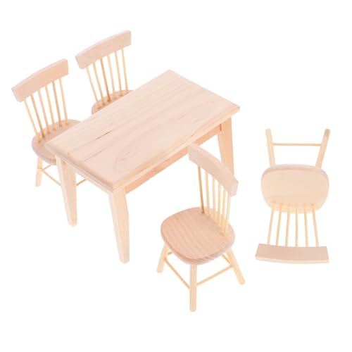 VANZACK Puppenhaus Möbel Esszimmer Stuhl Modell Langlebige Lackierte Holzmöbel Stabile Miniatur Sitzgelegenheit für Puppenhaus Deko und DIY Zubehör Zufällige Farbe Zufällige Farbe von VANZACK