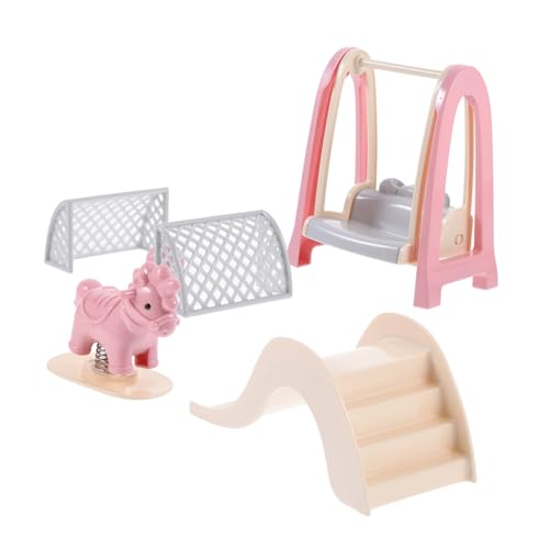VANZACK Puppenhaus Zubehör Miniatur Spielplatz Schaukel Rutsche Schaukelpferd Fußballtor Mini Haus Dekoration VANZACK Puppenhaus Zubehör Miniatur Spielplatz Schaukel Rutsche Schaukelpferd Fußballtor Mini Haus Dekoration von VANZACK