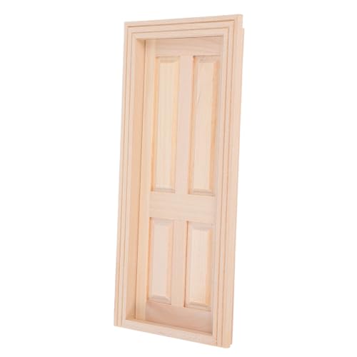 VANZACK Puppenhausmöbel Puppenhaus-holzfenster Mini-holztür Puppenhausrahmen Dollhouse Schlafzimmermöbel Kleine Türen Für Die Wand Puppenhaus Kleiderschrank Winzige Tür Hölzern Khaki von VANZACK
