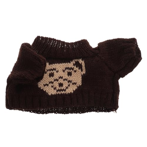 VANZACK Puppenkleidung Bär Winterpullover aus Baumwolle Niedlicher Brauner Kuscheliger Plüschpullover Hoodie für Stofftiere Austauschbares Outfit für Spielspaß von VANZACK