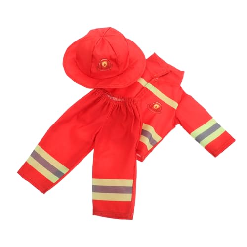 VANZACK Puppenkleidung Feuerwehrkostüm Mädchen Puppen Kostümset mit Helm Hose Zubehör Rollenspiel Feuerwehrmann Outfit für Kreative Verkleidung VANZACK Puppenkleidung Feuerwehrkostüm Mädchen Puppen Kostümset mit Helm Hose Zubehör Rollenspiel Feuerwehrmann Outfit für Kreative Verkleidung von VANZACK