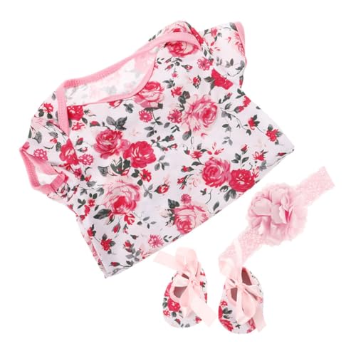 VANZACK Puppenkleidung Set Teilig Sommer Mädchen Outfit mit Kleid Schuhe und Blumen Stirnband für Reborn Puppen Neugeborene Bekleidungsset VANZACK Puppenkleidung Set Teilig Sommer Mädchen Outfit mit Kleid Schuhe und Blumen Stirnband für Reborn Puppen Neugeborene Bekleidungsset von VANZACK