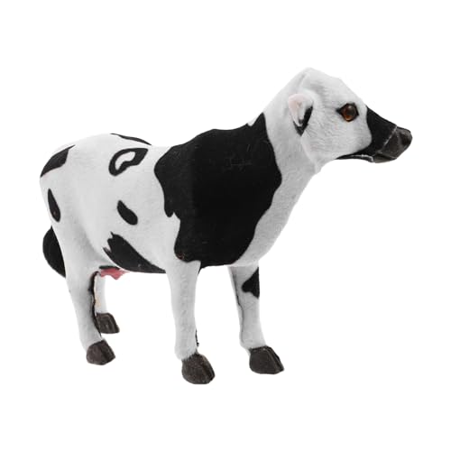 VANZACK Realistische Kleine Kuh Figur aus Resin Lebensechtes Miniatur Farmtier für Pädagogisches Lernspielzeug und Filmrequisiten Vielseitig Einsetzbar für Vorschule und Partydekoration von VANZACK