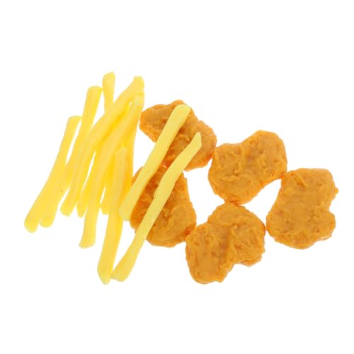 VANZACK Realistische Künstliche Pommes Frites und Hühnchen Modelle Teiliges aus Kindersicherem PVC für Spielküche und Fotorequisiten Detailgetreu Vielseitig Kombinierbar für Kreative von VANZACK