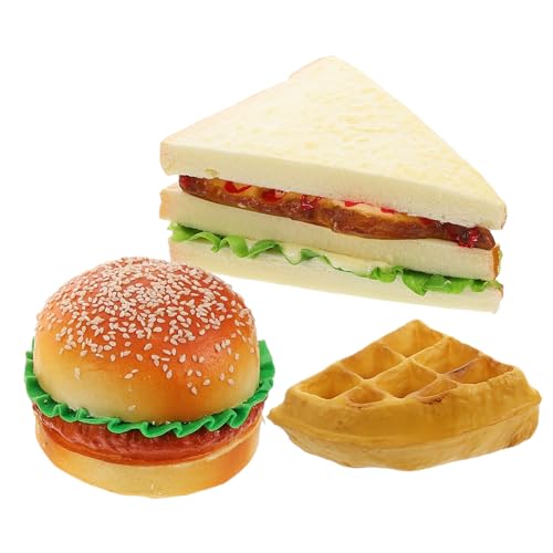 VANZACK Realistisches Morgenmahlzeit Set mit Künstlichem Hamburger Sandwich Modell Detailreiche Nachbildung zum Rollenspiel und Eltern Junge Mädchen interaktion von VANZACK