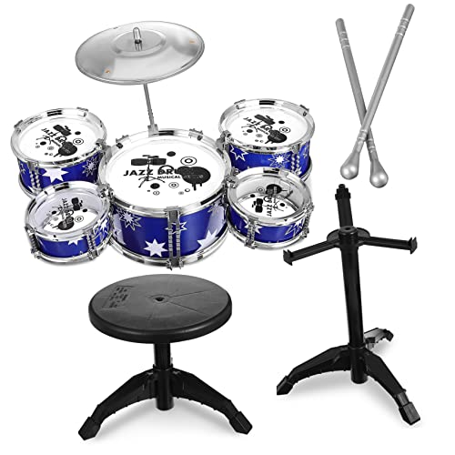 VANZACK Schlagzeug Set Für Teiliges Drum Set Für Kleinkinder Mit Hocker Musikinstrument Für Jahren Für Junge Musiker von VANZACK