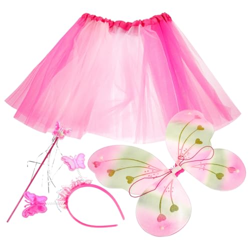 VANZACK Schmetterlingskostüm Set mit Regenbogen Tütü Rock Schmetterlingsflügel Kopfband und Zauberstab für Mädchen für Geburtstagsfeiern und Aufführungen Zufällige Farbe Zufällige Farbe VANZACK Schmetterlingskostüm Set mit Regenbogen Tütü Rock Schmetterlingsflügel Kopfband und Zauberstab für Mädchen für Geburtstagsfeiern und Aufführungen Zufällige Farbe Zufällige Farbe von VANZACK