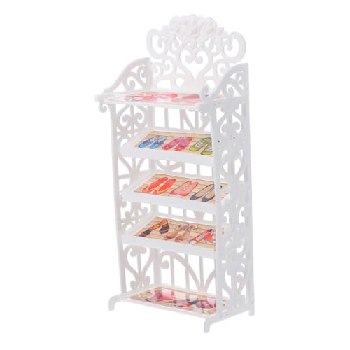 VANZACK Schuhregal Für Puppenhaus Hochwertiges Mini Schuhregal Für Puppen Für Kreative Spielgestaltung Und Puppenliebhaber Zubehör von VANZACK