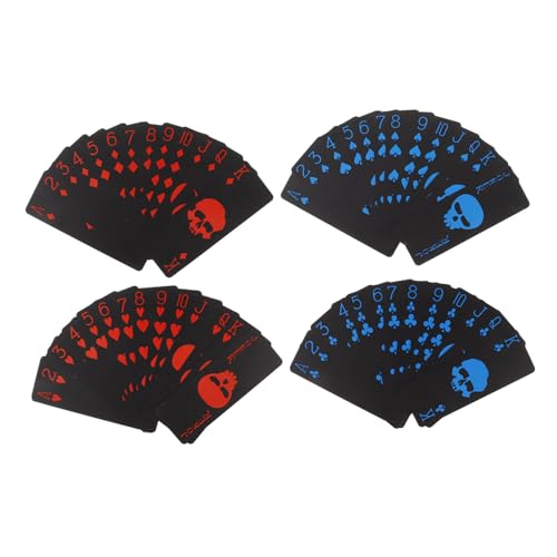 VANZACK Schwarze wasserdichte Spielkarten Im Pokerformat Kreative Skull Pokerkarten Aus Hochwertigem PVC Für Erwachsene Kartenspiele Und Partys VANZACK Schwarze wasserdichte Spielkarten Im Pokerformat Kreative Skull Pokerkarten Aus Hochwertigem PVC Für Erwachsene Kartenspiele Und Partys von VANZACK