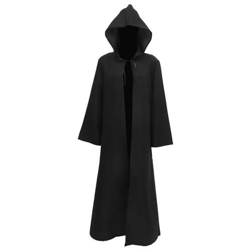 VANZACK Umhang mit Kapuze,Halloween-Umhang, Schwarzer Umhänge Für Kinderkostüme Vampirkostü Cosplay-Partyumhang Zaubererrobe Schwarzer Halloween-Kleider von VANZACK