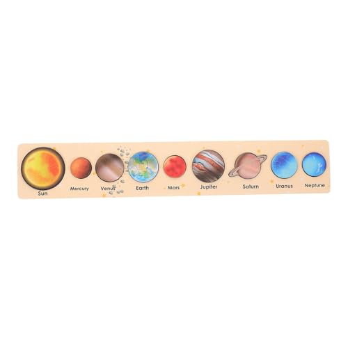 VANZACK Sonnensystem Puzzle für Kleinkinder Holzplaneten Lernspielzeug Abnehmbares und Modulares Design Interaktives Weltraumspielzeug für Vorschulkinder Planeten Lernspielzeug von VANZACK
