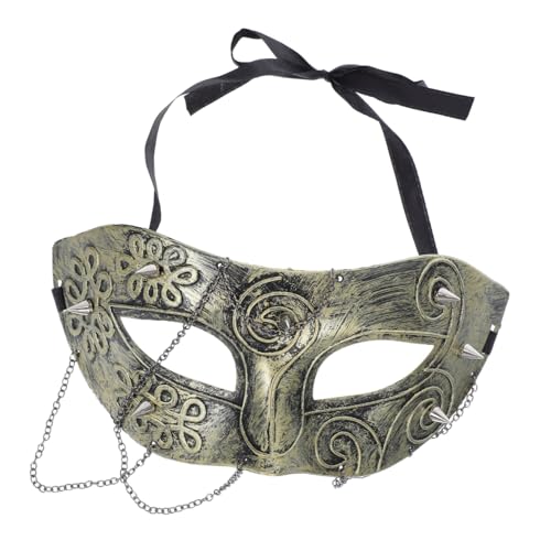 VANZACK Steampunk Halbgesichtsmaske mit Ketten Plastik Punk Herren Damen Robuste Cosplay Maske für Halloween Fasching Karneval Theatervorstellung von VANZACK