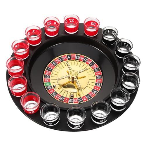 VANZACK Trinkspiel Set mit Roulette Wheel Design Shotglas Set Unterhaltsames Trinkspiel für Ktv Bar Nachtclub und Feierlichkeiten Perfektes Partyzubehör für Erwachsene von VANZACK