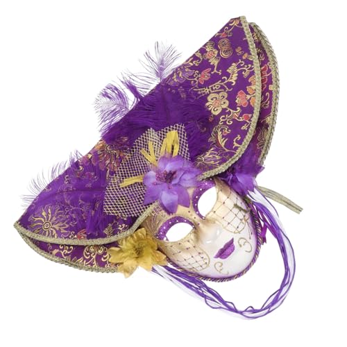 VANZACK Venezianische Vollgesichtsmaske mit Großem Hut Europäische Karnevalsmaske für Frauen für Maskeraden Halloween und Kostümpartys Sicher und zu Tragen VANZACK Venezianische Vollgesichtsmaske mit Großem Hut Europäische Karnevalsmaske für Frauen für Maskeraden Halloween und Kostümpartys Sicher und zu Tragen von VANZACK