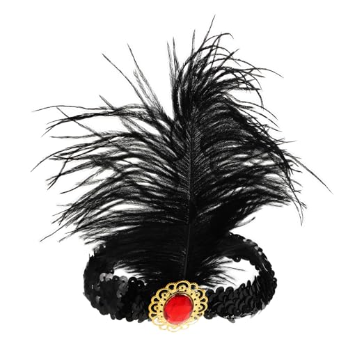 VANZACK Vintage Rotes Schmuck Stirnband Damen Flapper Kopfstück für Karneval Mottoparty Masquerade Ball Haarschmuck Komfortabel und Vielseitig für Hochzeit Tanzveranstaltung VANZACK Vintage Rotes Schmuck Stirnband Damen Flapper Kopfstück für Karneval Mottoparty Masquerade Ball Haarschmuck Komfortabel und Vielseitig für Hochzeit Tanzveranstaltung von VANZACK