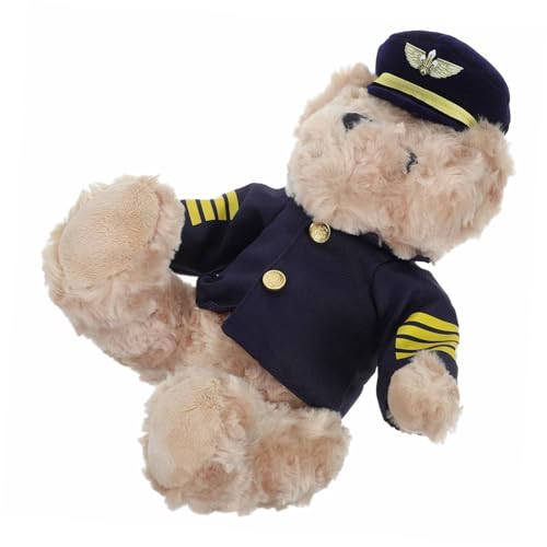 VANZACK Weicher Plüsch pilotbär Kuscheltier Kleine Dekorative Bär Puppe Weiches Stofftier Geschenkidee für Schlafzimmer Tischdeko von VANZACK