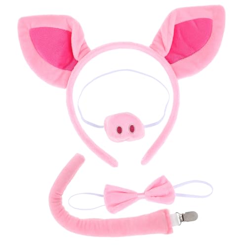 VANZACK Weiches Plüsch piggy ohr stirnband Set mit Nase und Fliege Rutschfeste Animal kostüm accessoires für Halloween Cosplay Spa und Partys Leicht und Bequem für Damen VANZACK Weiches Plüsch piggy ohr stirnband Set mit Nase und Fliege Rutschfeste Animal kostüm accessoires für Halloween Cosplay Spa und Partys Leicht und Bequem für Damen von VANZACK
