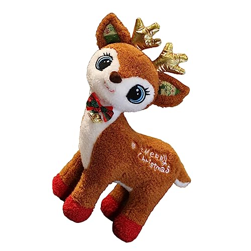 VANZACK Weihnachts Plüschhirsch Figur Niedliches Rentier Stofftier Kuschelige Dekoration Für Weihnachten Für Weihnachtsliebhaber von VANZACK