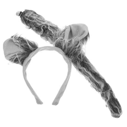 VANZACK Wolf Kostüm Set mit Langem Ohr Haarreif und Clip Weiches Tierkostüm Zubehör für Halloween Karneval Party Dress Up Bequemes Teiliges Cosplay Outfit für Jungen und Mädchen von VANZACK