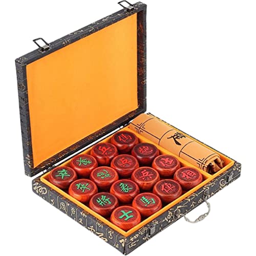 VANZACK 1satz Holz Schachspiel Set Für Chinesisches Schachbrett Aus Hochwertigem Holz Tragbar Und Langlebig Für Indoor Outdoor-nutzung Perfektes Für Brettspiel-Liebhaber von VANZACK