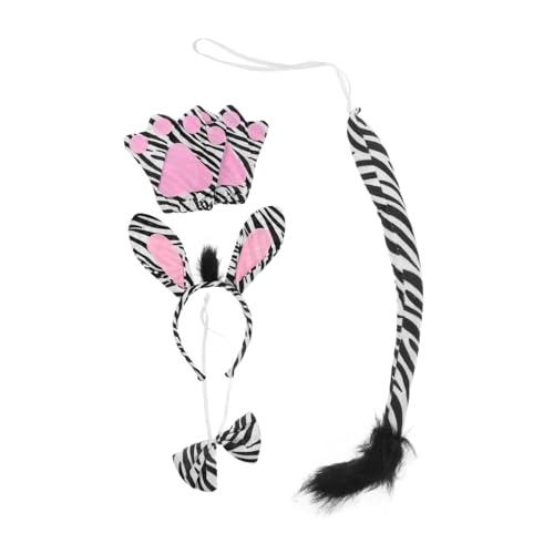 VANZACK Zebra Kostüm Set Teiliges Cosplay Zubehör mit Stirnband Schleife Handschuhe Niedliche Tierohren für Mädchen Party Karneval Verkleidung VANZACK Zebra Kostüm Set Teiliges Cosplay Zubehör mit Stirnband Schleife Handschuhe Niedliche Tierohren für Mädchen Party Karneval Verkleidung von VANZACK