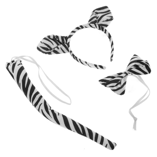 VANZACK Zebra Tierkostüm Haarreif mit Schleife und Weiches Leichtes Cosplay Accessoire für Karneval Party und Halloween Niedliches Animal Cosplay Kostüm Zubehör von VANZACK